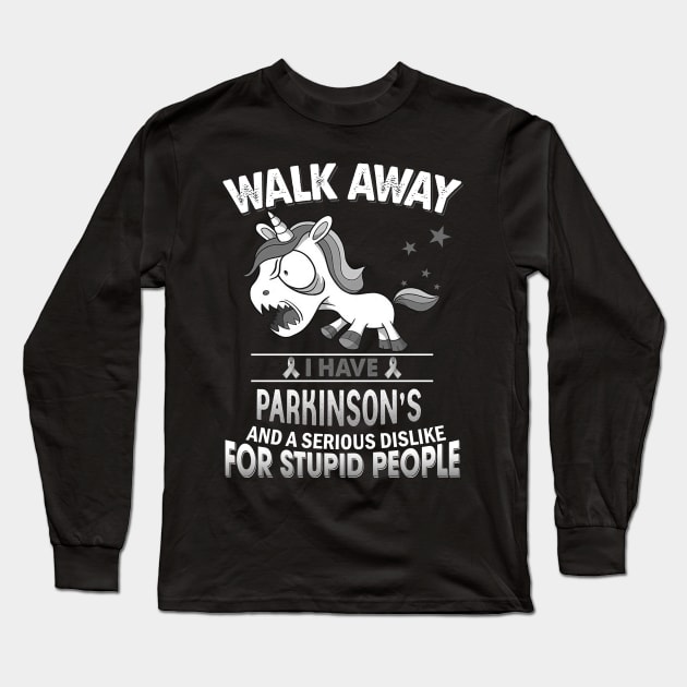 funny Parkinson's grumpy unicorn warrior Long Sleeve T-Shirt by TeesCircle